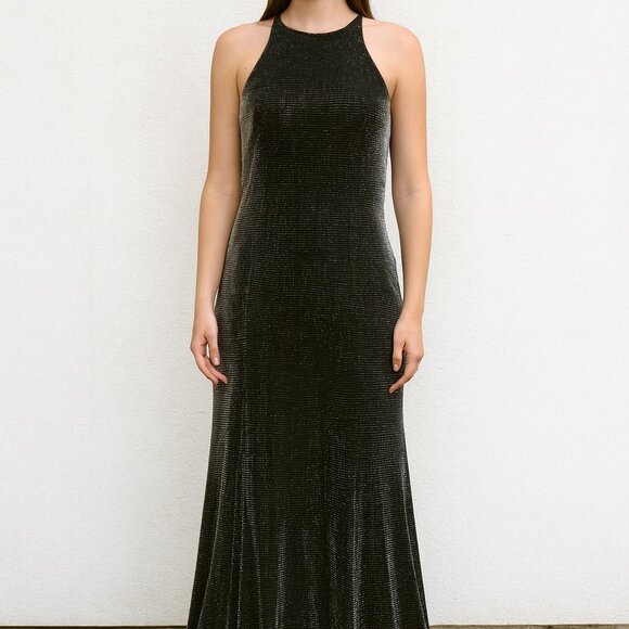 Betsey & Adam Vintage Black Metallic Formal Dress - Picture 2 of 12